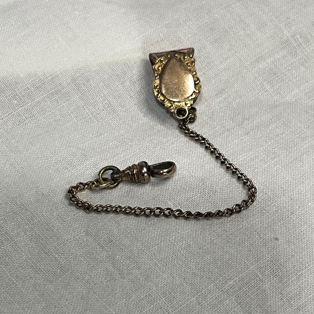 ANBURG MFG CO GF Antique Vest Clip Pocket Watch Chain 3" Chain